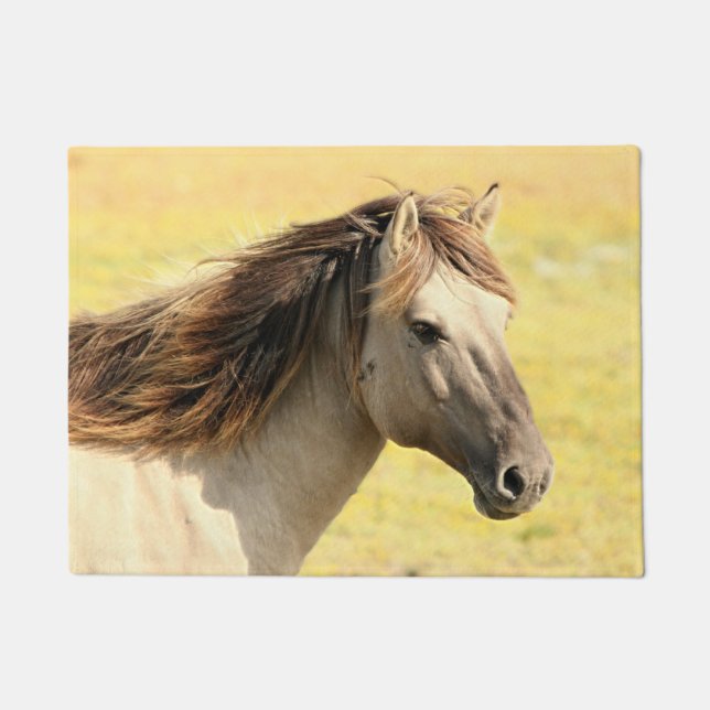 Felpudo Perfil de caballo beige (Anverso)
