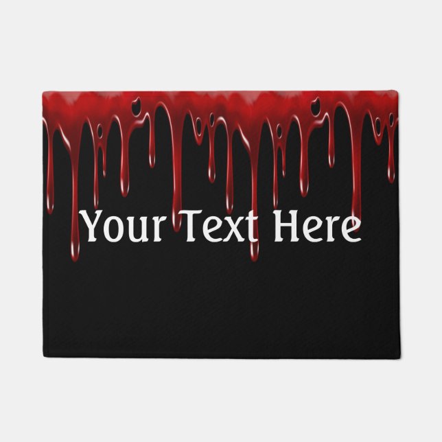 Felpudo Perforaciones de sangre caídas en negro (Anverso)