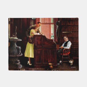 Felpudo Permiso de matrimonio de Norman Rockwell