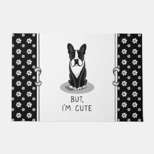 Felpudo Pero, soy un perro gracioso del Boston Terrier (ne