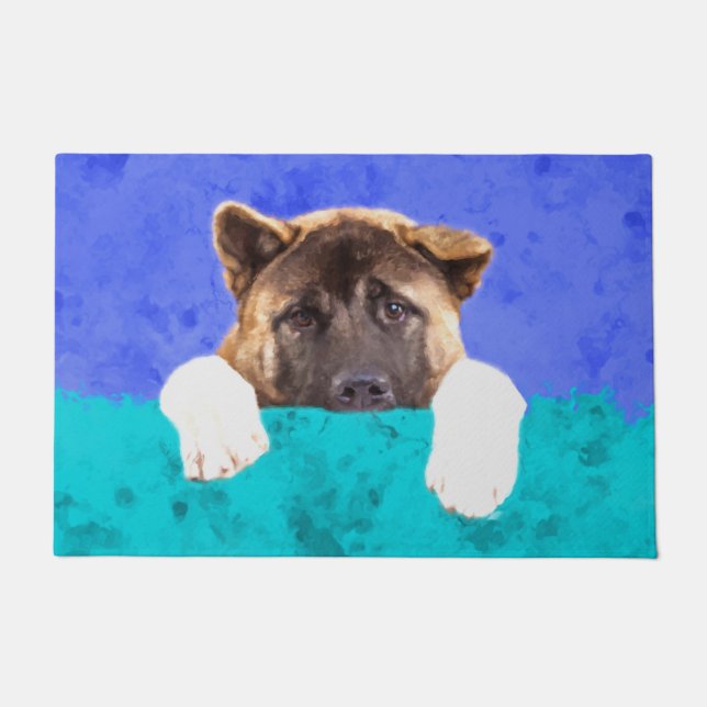 Felpudo Perrito de Akita del americano (Anverso)