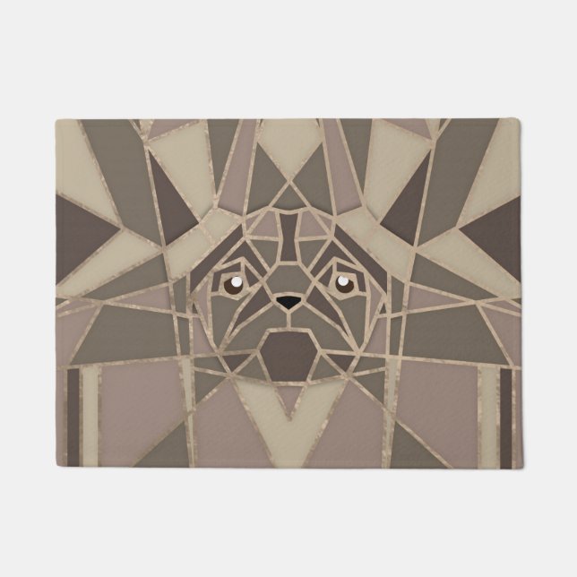 Felpudo Perro Art Deco Pug - Pastels Gold (Anverso)