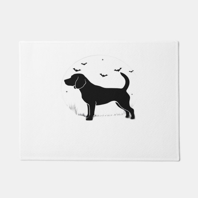 Felpudo Perro Beagle - Silueta Luna de Halloween sobredime (Anverso)