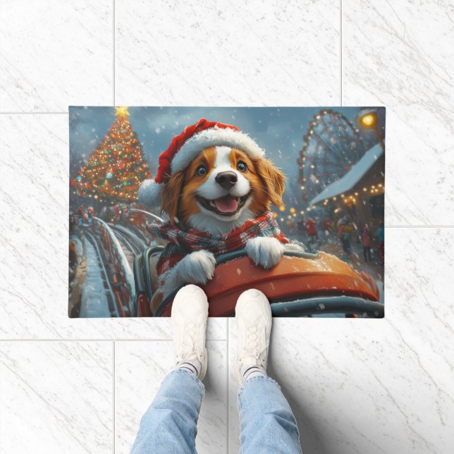 Felpudo Perro Brittany Spaniel Navidad (Interior)
