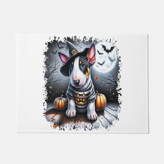 Felpudo Perro Bull Terrier Halloween (Anverso)