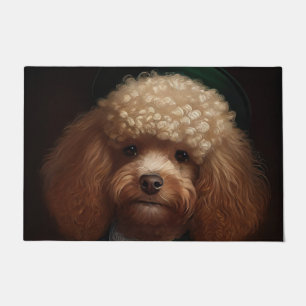 Felpudo Perro Caniche con Ropa del Día de San Patricio