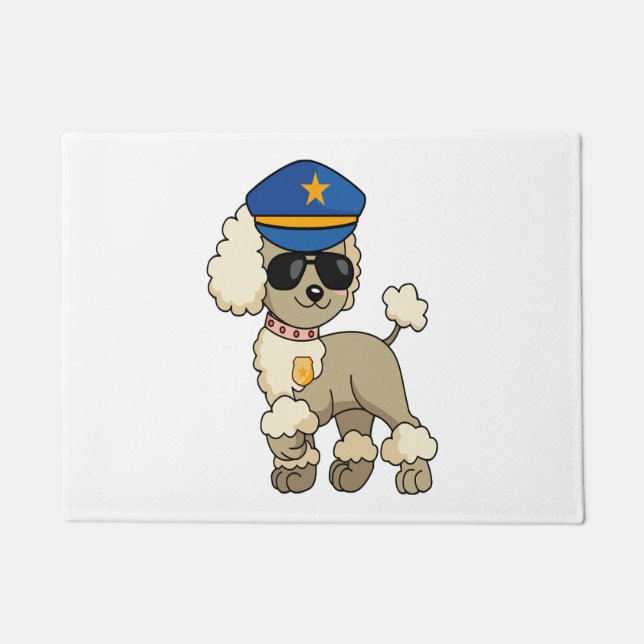 Felpudo Perro Caniche de la Policía Anime Chibi (Anverso)