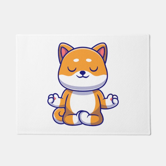 Felpudo Perro chiba chiba u haciendo personalizado de medi (Anverso)