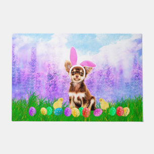 Felpudo Perro Chihuahua con huevos de Pascua y chicles con