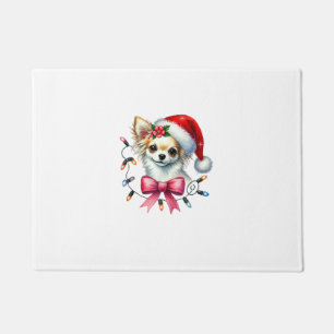 Felpudo Perro Chihuahua con Navidades de Coquette Bow coin