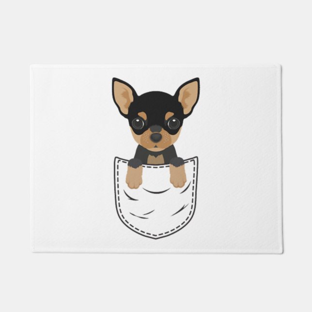 Felpudo Perro chihuahua en bolsillo (Anverso)