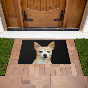 Felpudo Perro chihuahua, retrato de Mascota de arte negro