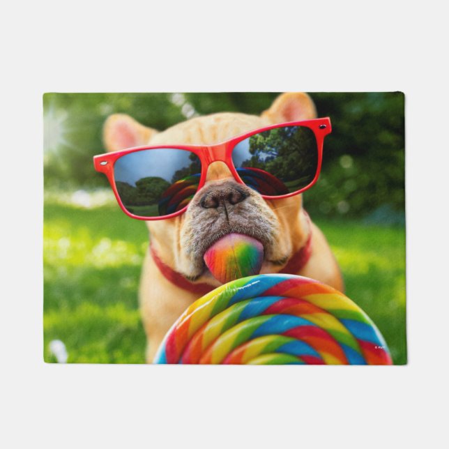 Felpudo Perro con chupete grande (Anverso)