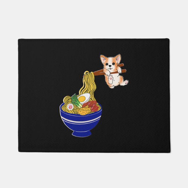 Felpudo Perro Corgi Ramen (Anverso)