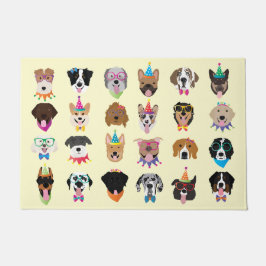 Felpudo Perro de cumpleaños feliz enfrenta a animales pobr