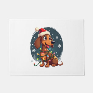 Felpudo Perro De Navidad Dachshund Santa Xmas Wiener Mujer