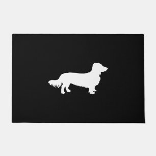 Felpudo Perro de pelo largo dachshund Silueta regalo de Da