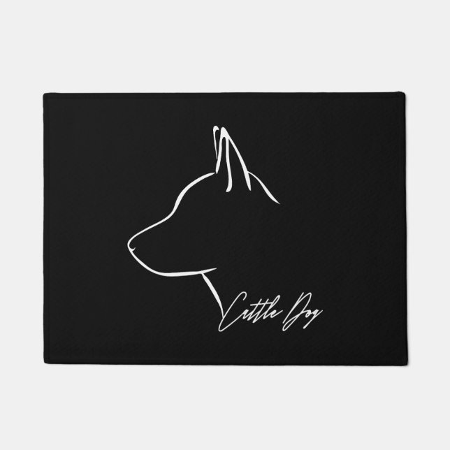 Felpudo Perro de perfil de perro de ganado (Anverso)