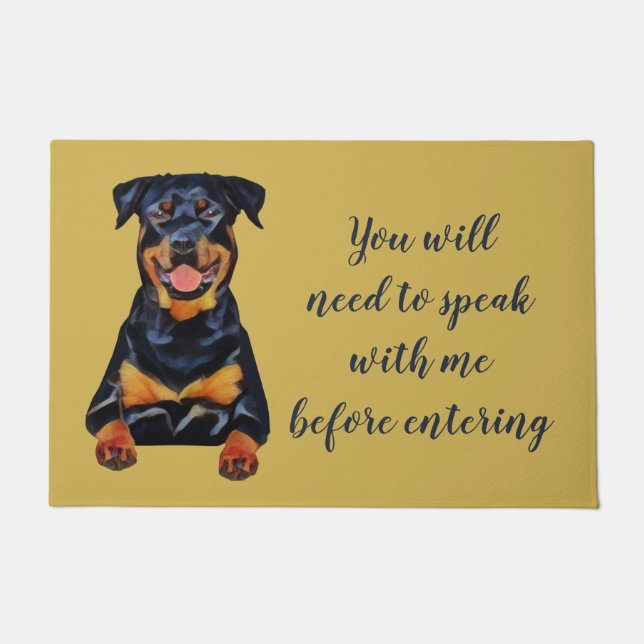 Felpudo Perro de Rottweiler Funny Doormat (Anverso)