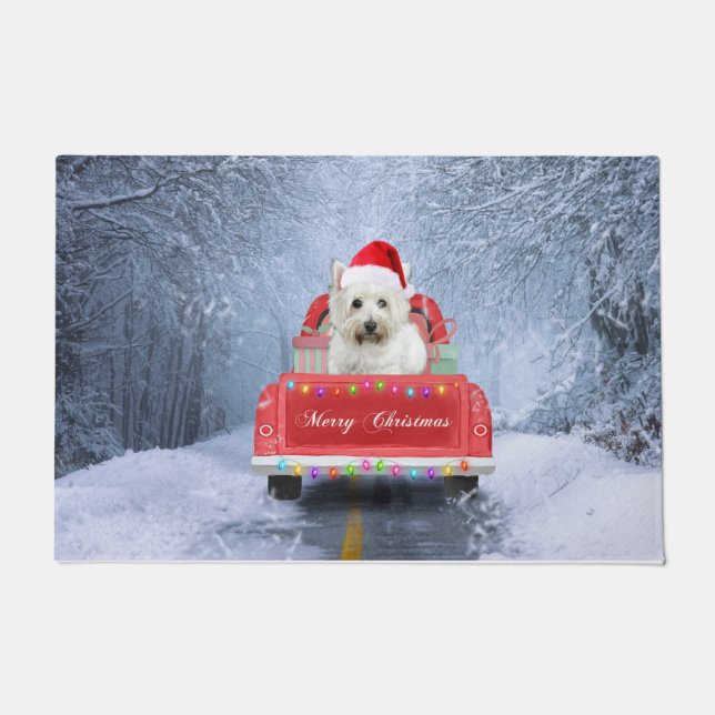 Felpudo Perro del territorio blanco de la región montañosa (Anverso)