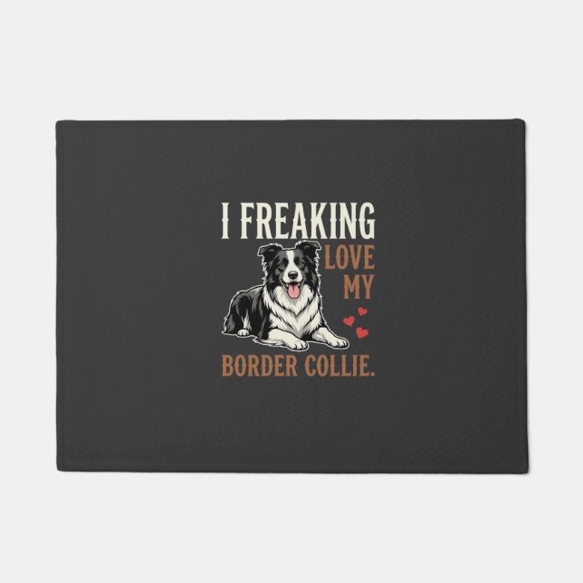 Felpudo Perro divertido Border Collie amor (Anverso)