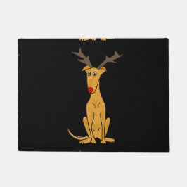 Felpudo Perro divertido del galgo del navidad como reno
