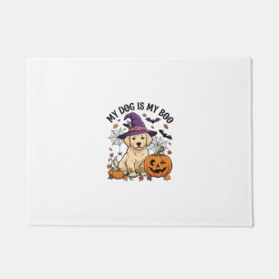 Felpudo Perro Es Boo Halloween Bruja Cachorro Calabaza_1