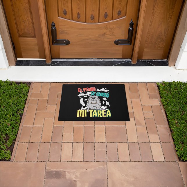 Felpudo Perro español comió mi hogar - Perro Tarea (Exterior)