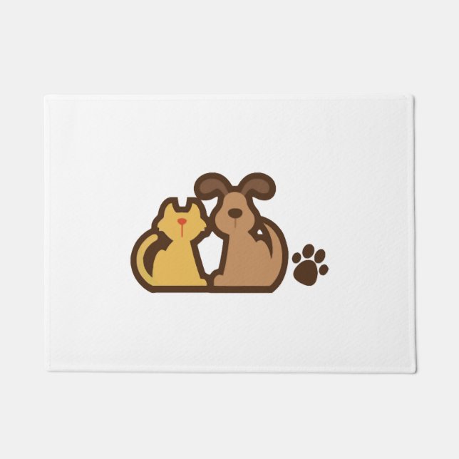 Felpudo Perro Feliz Y Gato (Anverso)