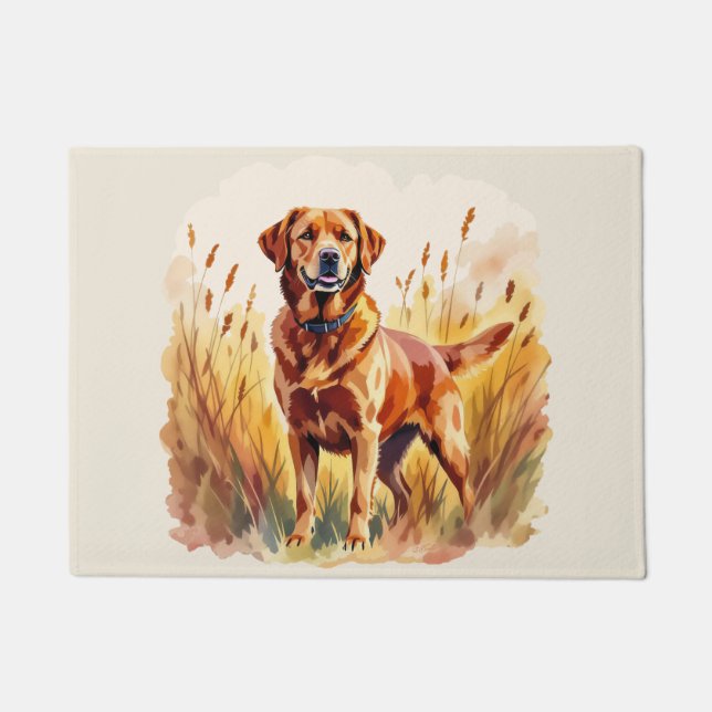Felpudo Perro Labrador Retriever Fox Rojo (Anverso)