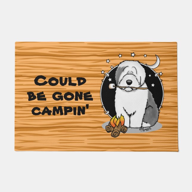 Felpudo Perro lindo Camper Camper Camper Vecino Inglés Gri (Anverso)