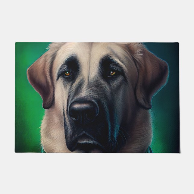 Felpudo Perro pastor anatoliano con vestido del Día de San (Anverso)