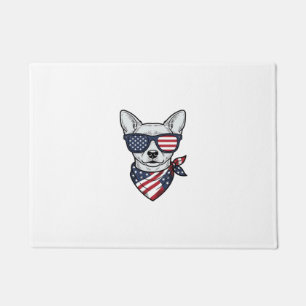 Felpudo Perro Patriótico con Gafas de Sol de Bandera Vecto