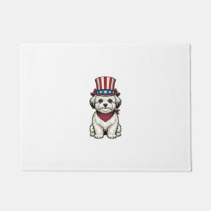 Felpudo Perro Patriótico Diseño Vectorial de Grabado Vinta