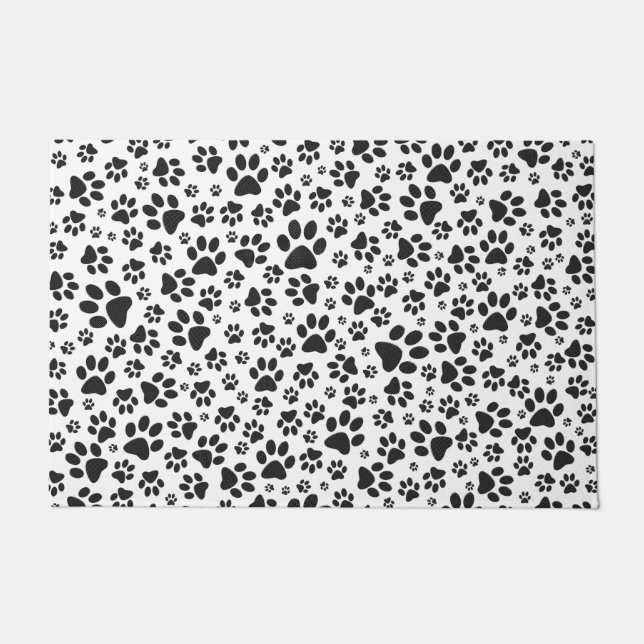 Felpudo Perro Paws Black and White Polka Dot (Anverso)