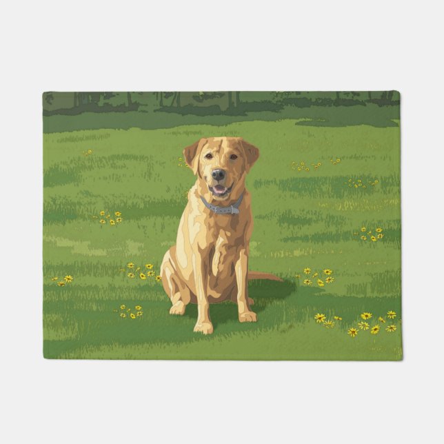 Felpudo Perro recuperador de labrador amarillo (Anverso)