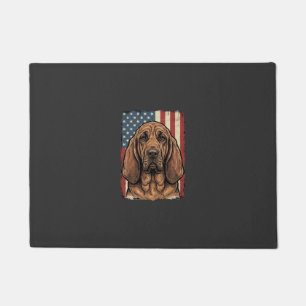 Felpudo Perro Sabueso Patriótico Arte de la Bandera Americ