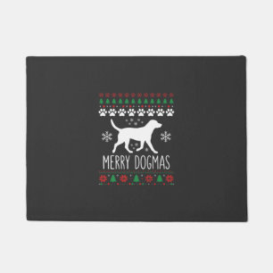 Felpudo Perro Vector de Navidad de Dogmas Alegres