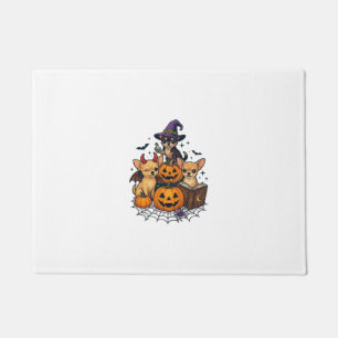 Felpudo Perros Chihuahua de Halloween Calabazas Sombrero d
