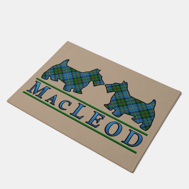 Felpudo Perros escoceses del escocés del tartán de MacLeod (Angular)