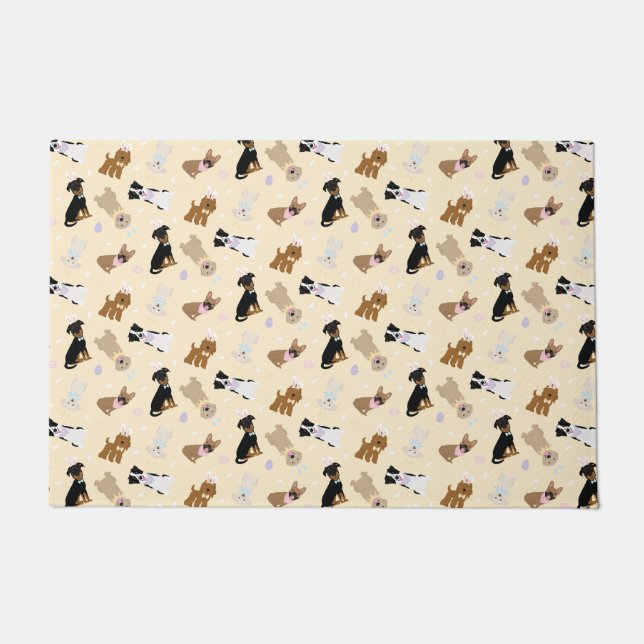 Felpudo Perros felices de Pascua (Anverso)