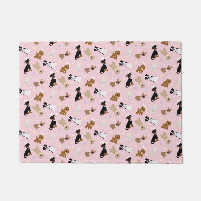 Felpudo Perros felices de Pascua (Anverso)