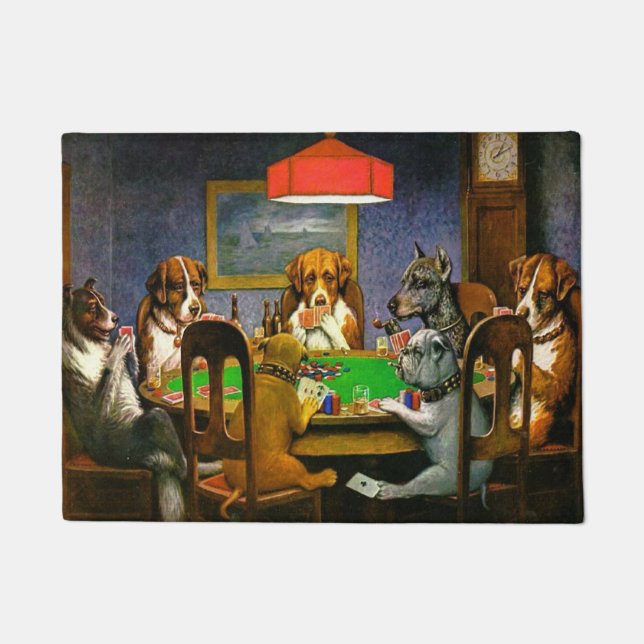 Felpudo Perros jugando al póquer (Anverso)