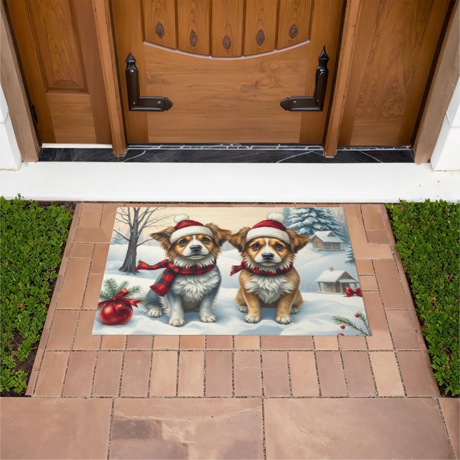 Felpudo Perros pequeños con atuendo de invierno precoz e i (Exterior)