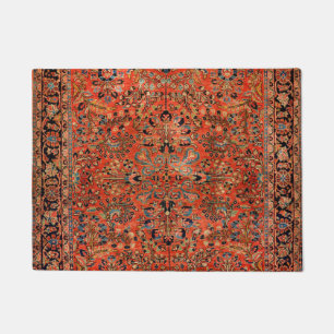 Felpudo Persia Sarouk, hoja amarilla roja