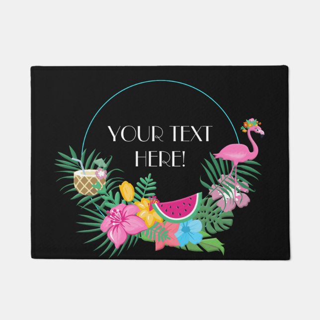 Felpudo Personalisierbar Flamingo Hawai (Anverso)