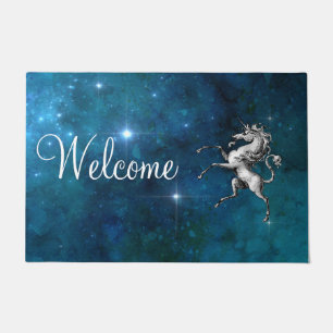 Felpudo Personalizable celeste unicornio