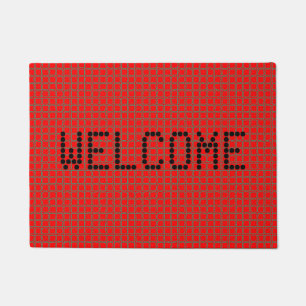 Felpudo Personalizable de patrón de diseño de color rojo i