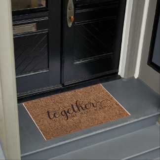 Felpudo Personalizable Faux Coir Juntos hacemos una famili
