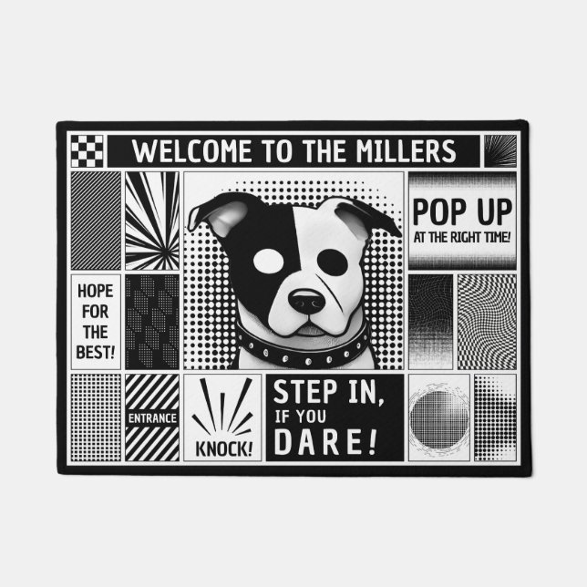 Felpudo Personalizable intemporal bento diseño de arte pop (Anverso)